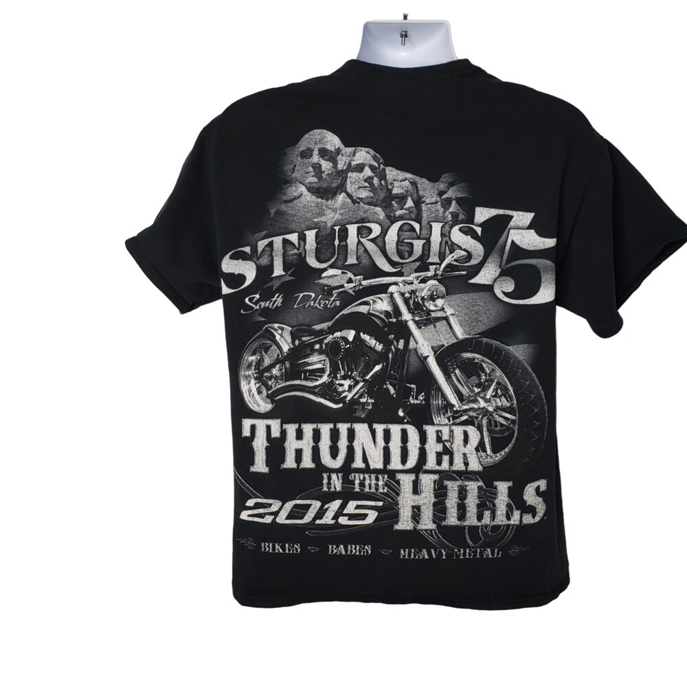 STURGIS 2015 Thunder Hills Black T Shirt Size Large